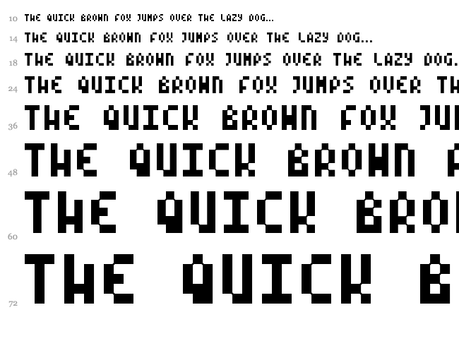 Mode X font waterfall